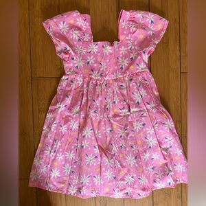 Barbie Pink Dress with White and Yellow Floral Accents size 4/5